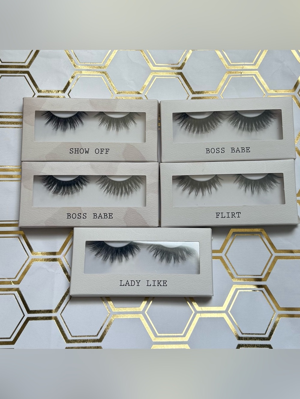 New False Eyelash Set 5 Pairs Black Lashes Volumizing Reusable NWT